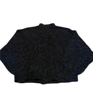 Double Zero Mock Neck Sweater Womens Medium Dark Grey Knit Soft Stretch Cozy